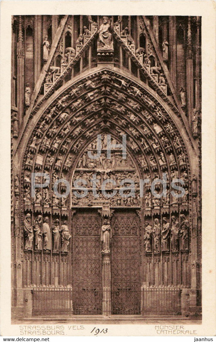 Strasbourg - Strassburg - Munster - Cathedrale - cathedral - old postcard - France - unused - JH Postcards