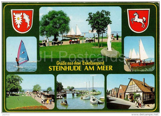 Grüsse aus dem Erholungsort Steinhude am Meer - segelboot - sailing boat - Germany - 1989 gelaufen - JH Postcards