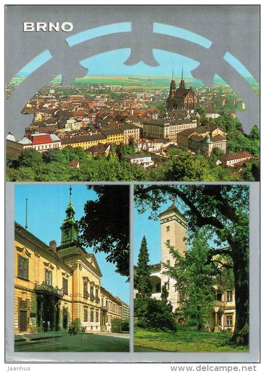 Brno - general view - Facade of the new town hall - Bishop's courtyard - Czechoslovakia - Czech - used 1983 - JH Postcards