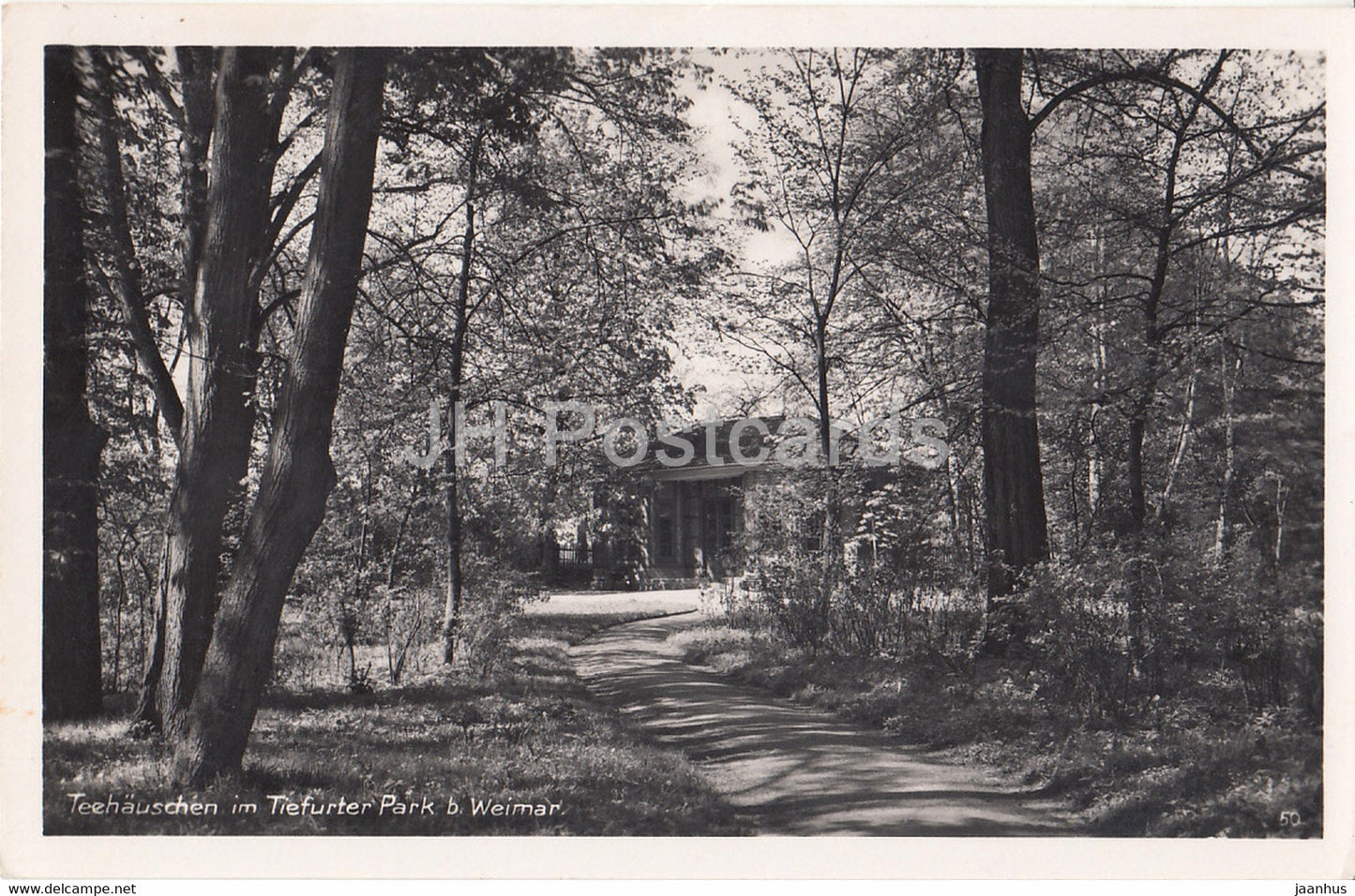 Teehauschen im Tiefurter Park b Weimar - old postcard - Germany - unused - JH Postcards