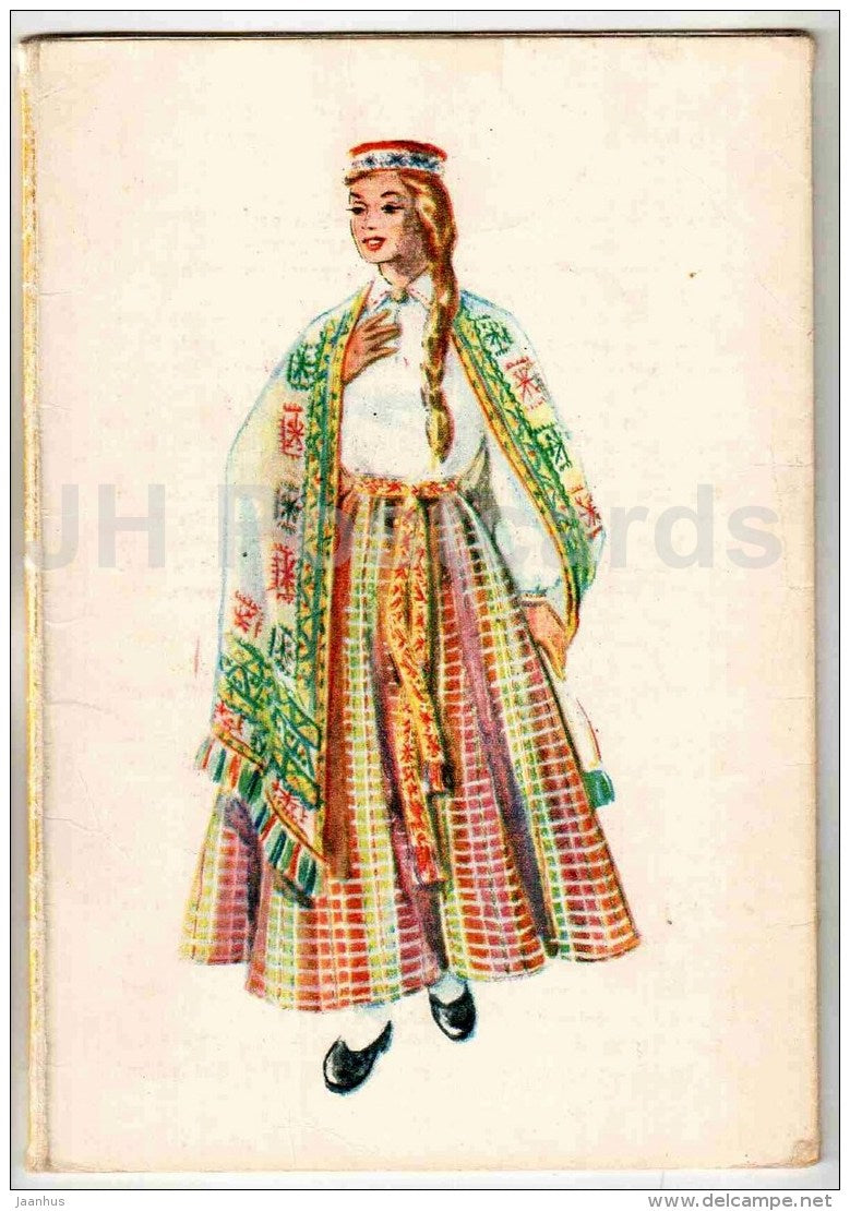 Latvian Folk Costumes - Augszeme - National Costume - old booklet - 1984 - Latvia USSR - JH Postcards