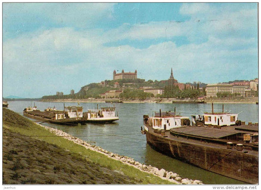 Bratislava - castle view - Danube river - Czechoslovakia - Slovakia - used - JH Postcards