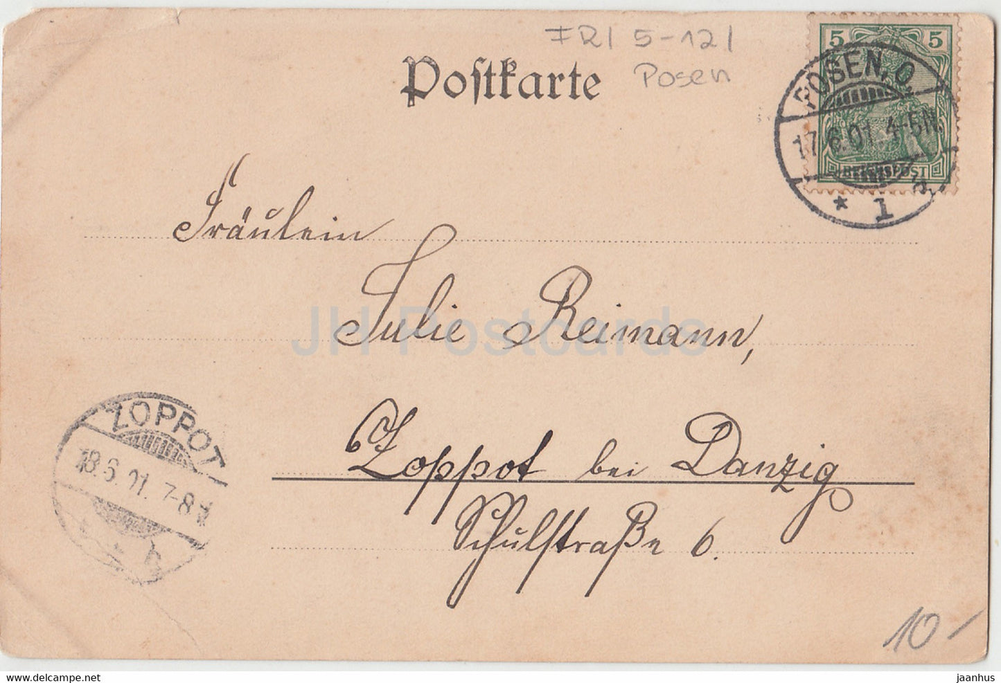 Gruss aus Posen - Posen - Hauptbahnhof - Bahnhof - alte Postkarte - 1901 - Polen - gebraucht