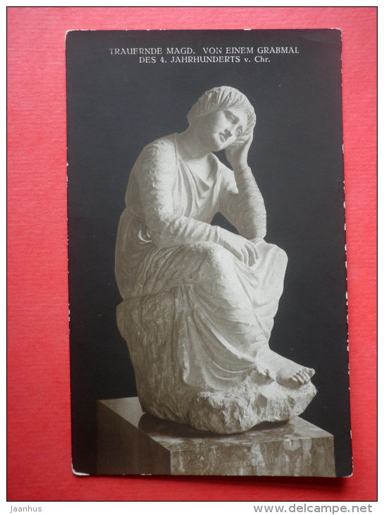 sculpture - Trauernde Magd von einem Grabmal des 4. Jahrhunderts v. Chr - Julius Bard - old postcard - art - unused - JH Postcards