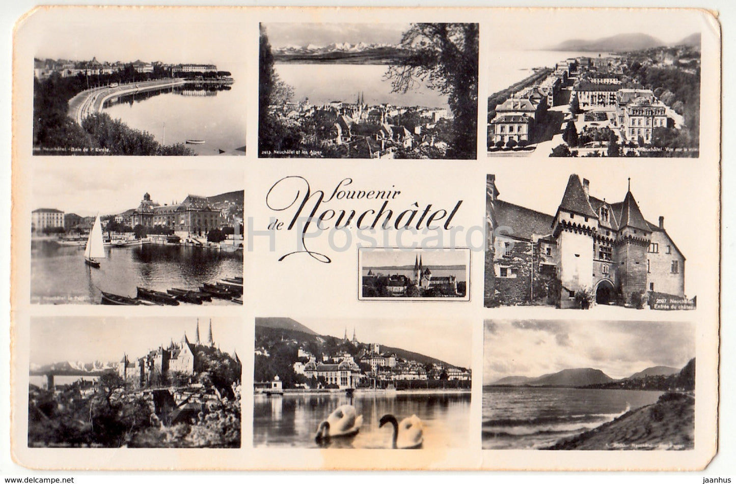 Souvenir de Neuchatel - multiview - 8060 - Switzerland - 1958 - used - JH Postcards