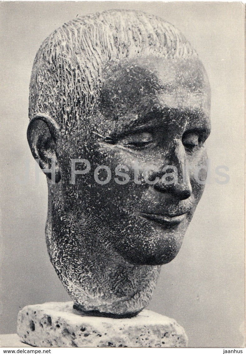 sculpture by Fritz Cremer - Portrait of Bertolt Brecht - German art - 1971 - Russia USSR - unused - JH Postcards