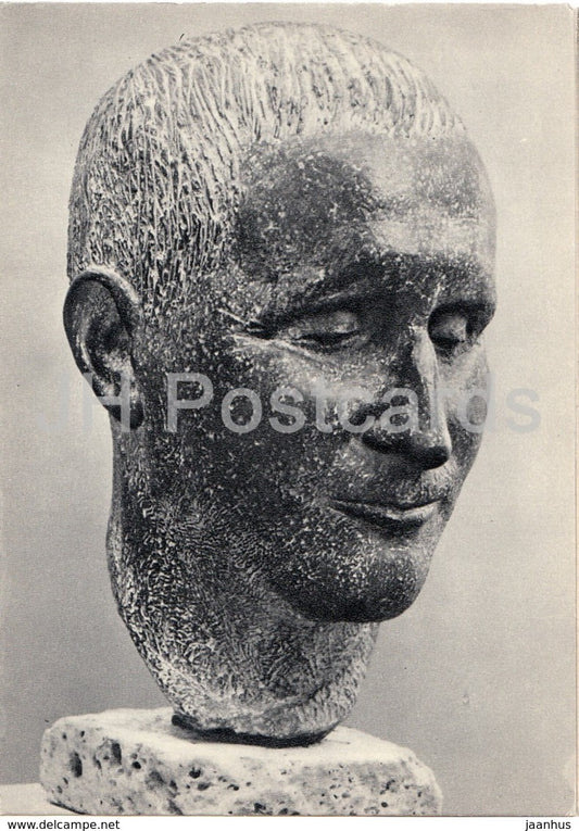 sculpture by Fritz Cremer - Portrait of Bertolt Brecht - German art - 1971 - Russia USSR - unused - JH Postcards