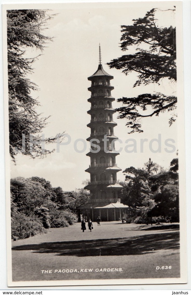 London - Kew Gardens - The Pagoda - D.636 - 1961 - United Kingdom - England - used - JH Postcards