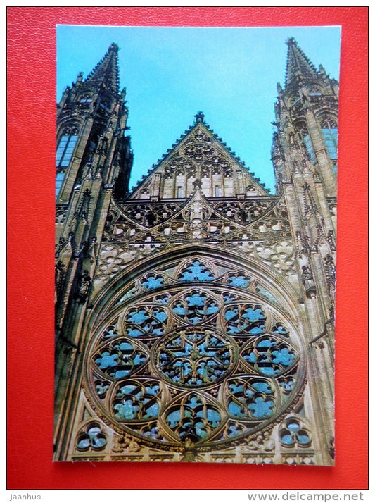 west facade of the cathedral of St. Vitus - Prague - Praha - 1975 - Czech Republic - unused - JH Postcards