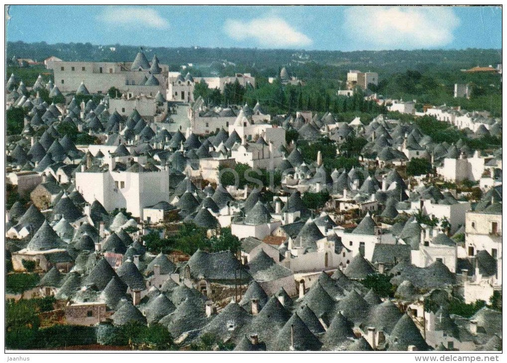 panorama dei Trulli , Zona Monumentale - Alberobello - Bari - Puglia - Italia - Italy - sent from Italy to Germany 1986 - JH Postcards