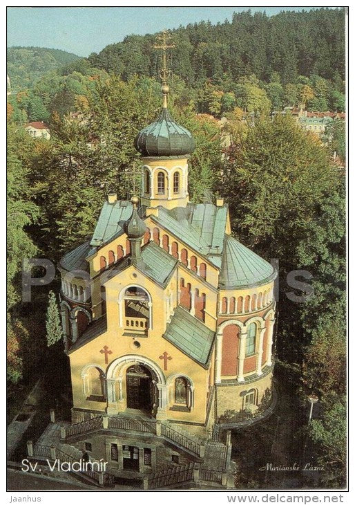 St. Vladimír's Orthodox Church - Marianske Lazne - Marienbad - Czech - used 1993 - JH Postcards