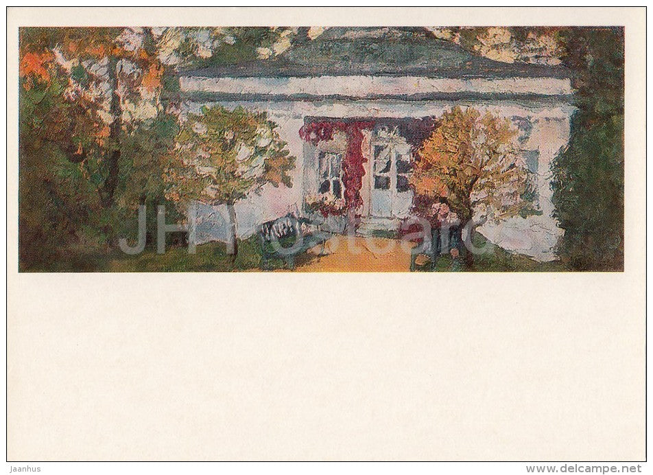 painting by L. Turzhansky - Autumn . Country house , 1912 - Russian art - 1985 - Russia USSR - unused - JH Postcards