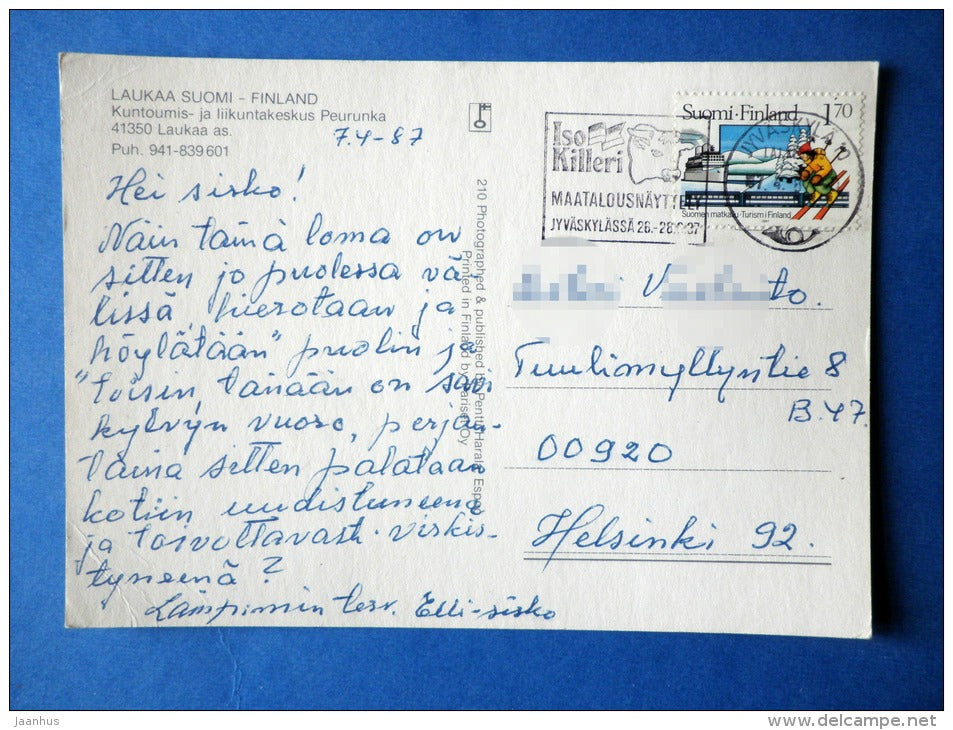 Laukaa Water Park - Perunka - circulated in Finland 1987 , Jyväskylä - Finland - used - JH Postcards