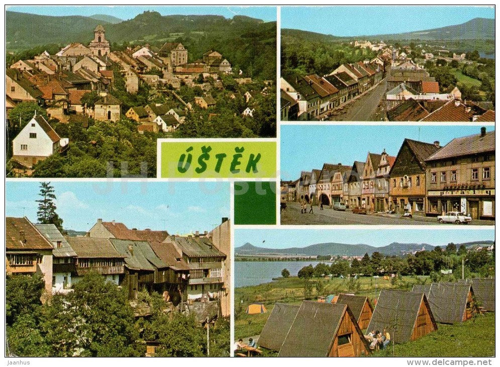 Ustek - town views - Czechoslovakia - Czech - used 1976 - JH Postcards