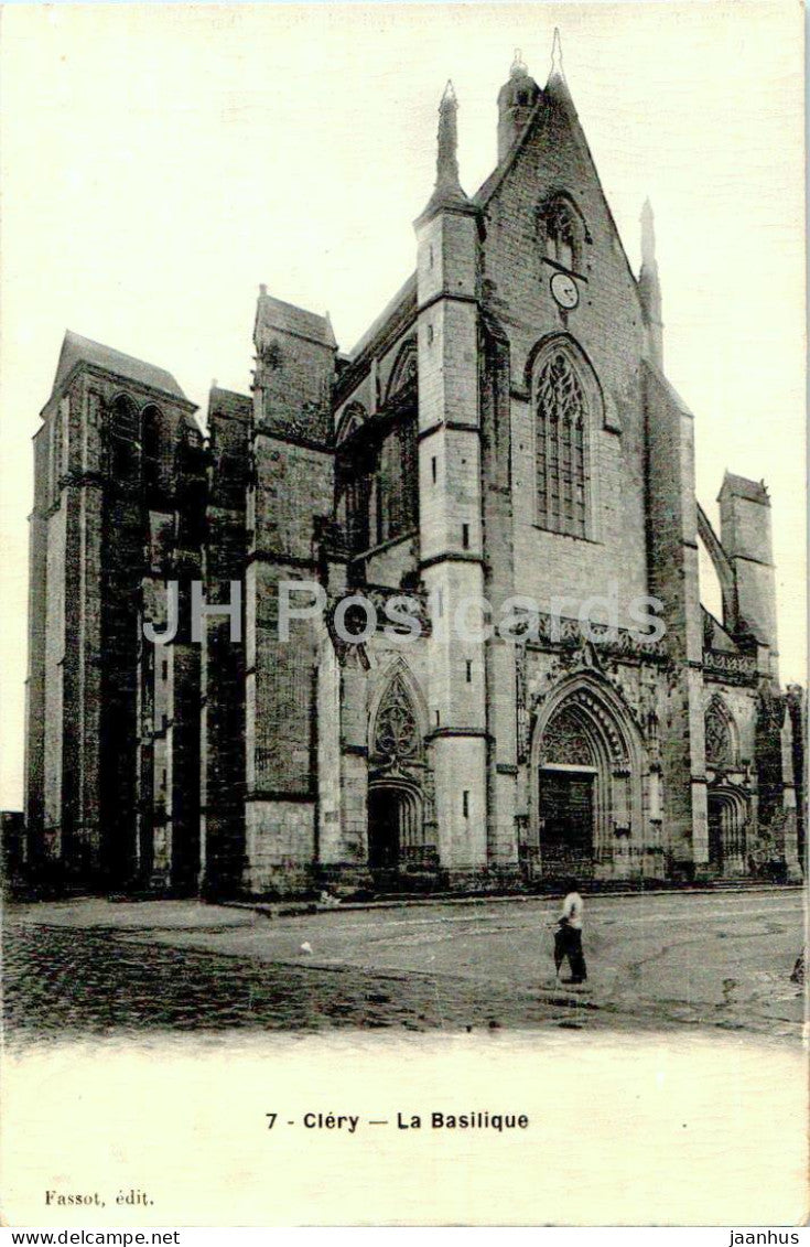 Clery - La Basilique - cathedral - 7 - old postcard - France - unused - JH Postcards