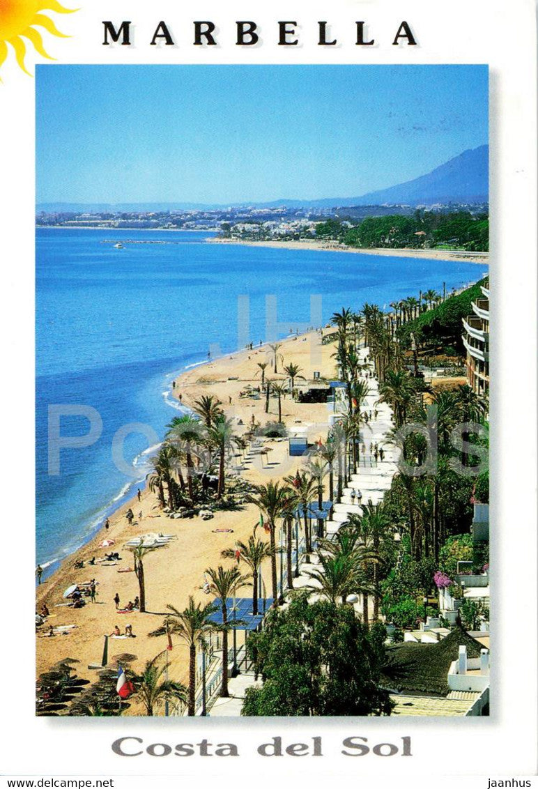 Marbella - Costa del Sol - Paseo Maritimo y playa - promenade - beach - Spain - used - JH Postcards