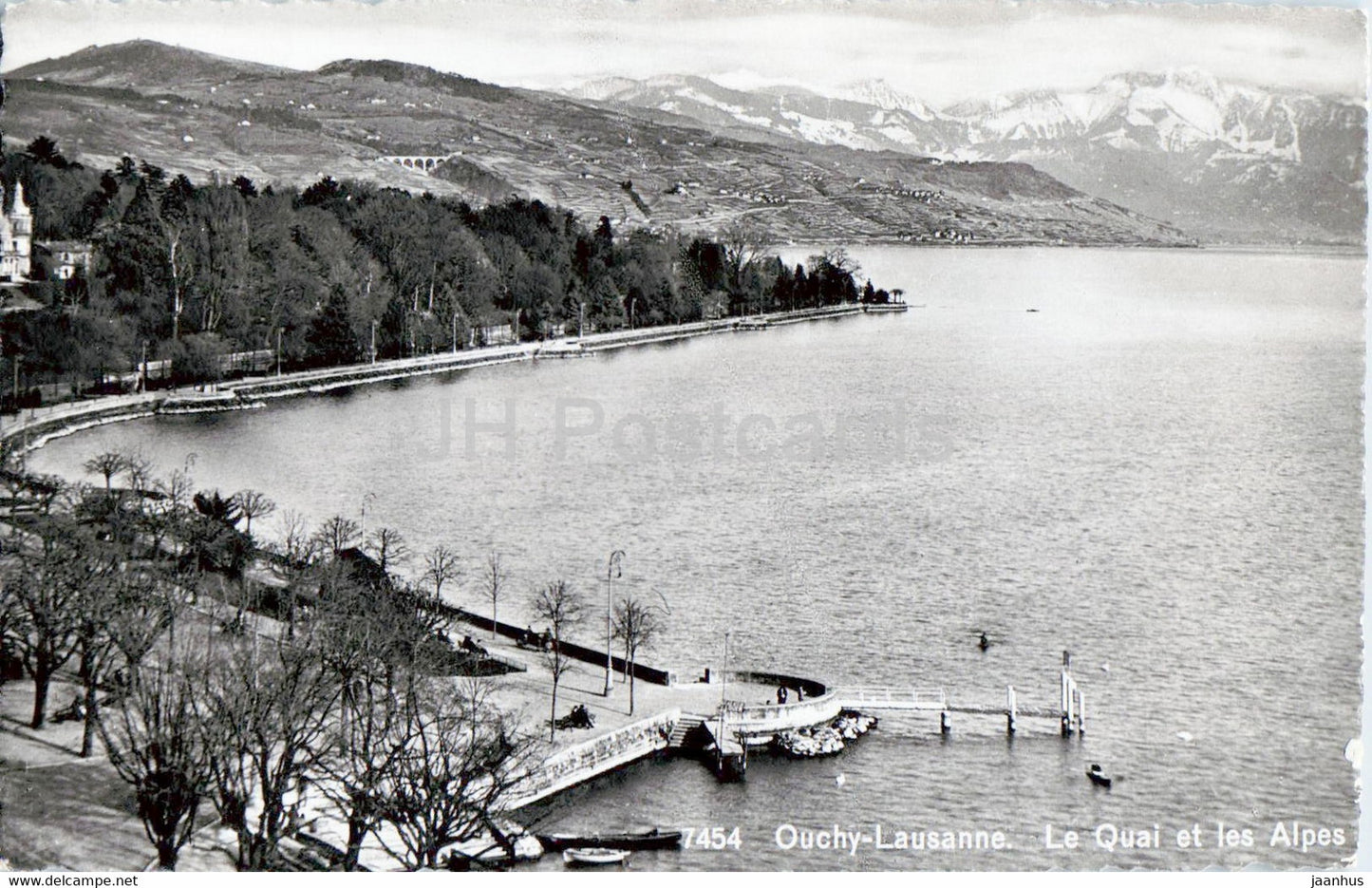 Ouchy Lausanne - Le Quai et les Alpes - 7454 - 1962 - Switzerland - used - JH Postcards