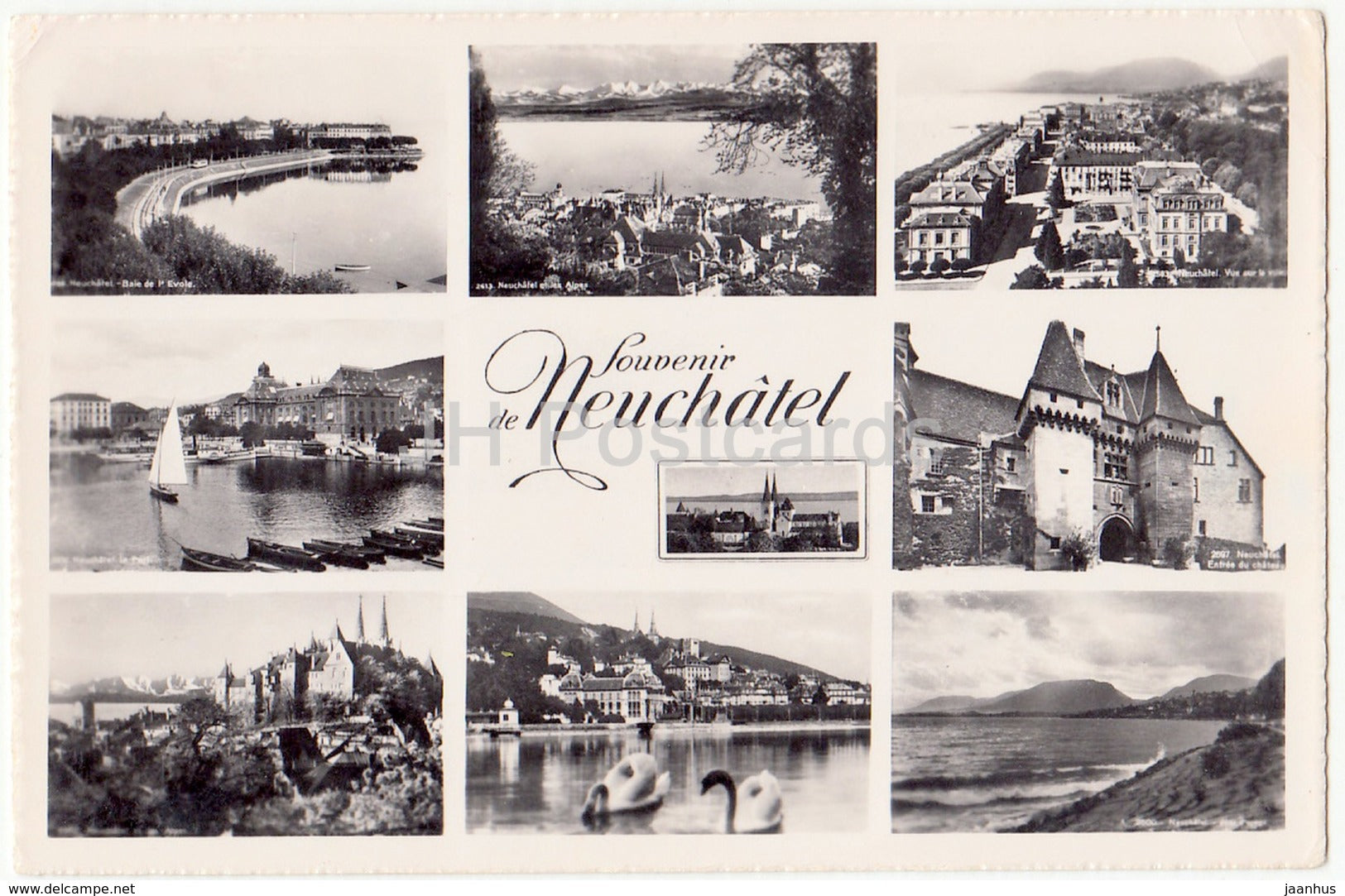 Souvenir de Neuchatel - multiview - 8060 - 1 - Switzerland - 1958 - used - JH Postcards