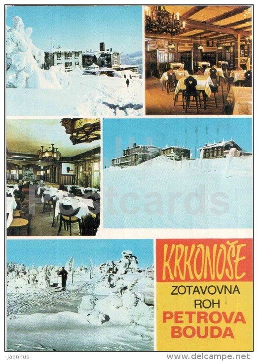 Krkonose - Spindleruv Mlyn - ski resort - convalescent home ROH Petrova bouda - Czechoslovakia - Czech - used 1986 - JH Postcards