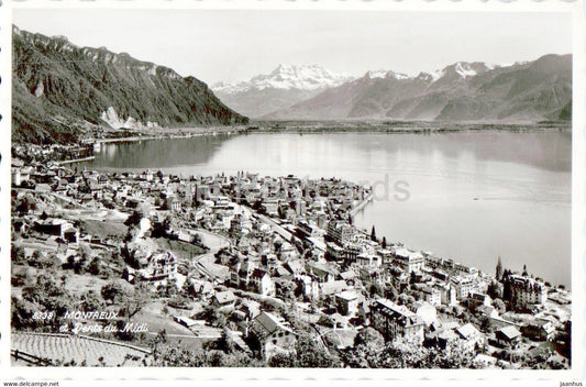 Montreux et Dents du Midi - 8338 - old postcard - Switzerland - used - JH Postcards