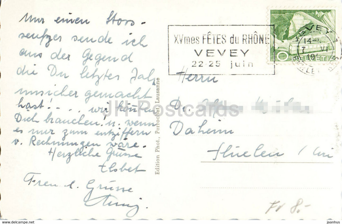 Montreux et Dents du Midi - 8338 - old postcard - Switzerland - used