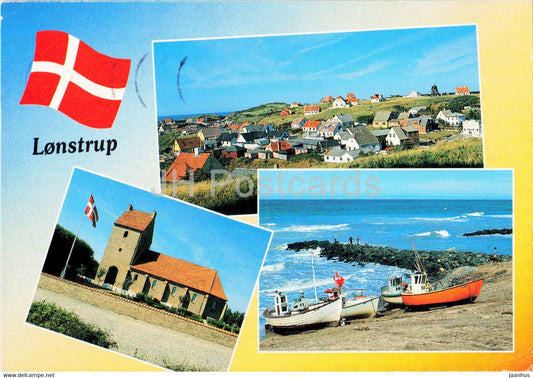 Lonstrup - boat - town view - multiview - 9568 - 1996 - Denmark - used - JH Postcards