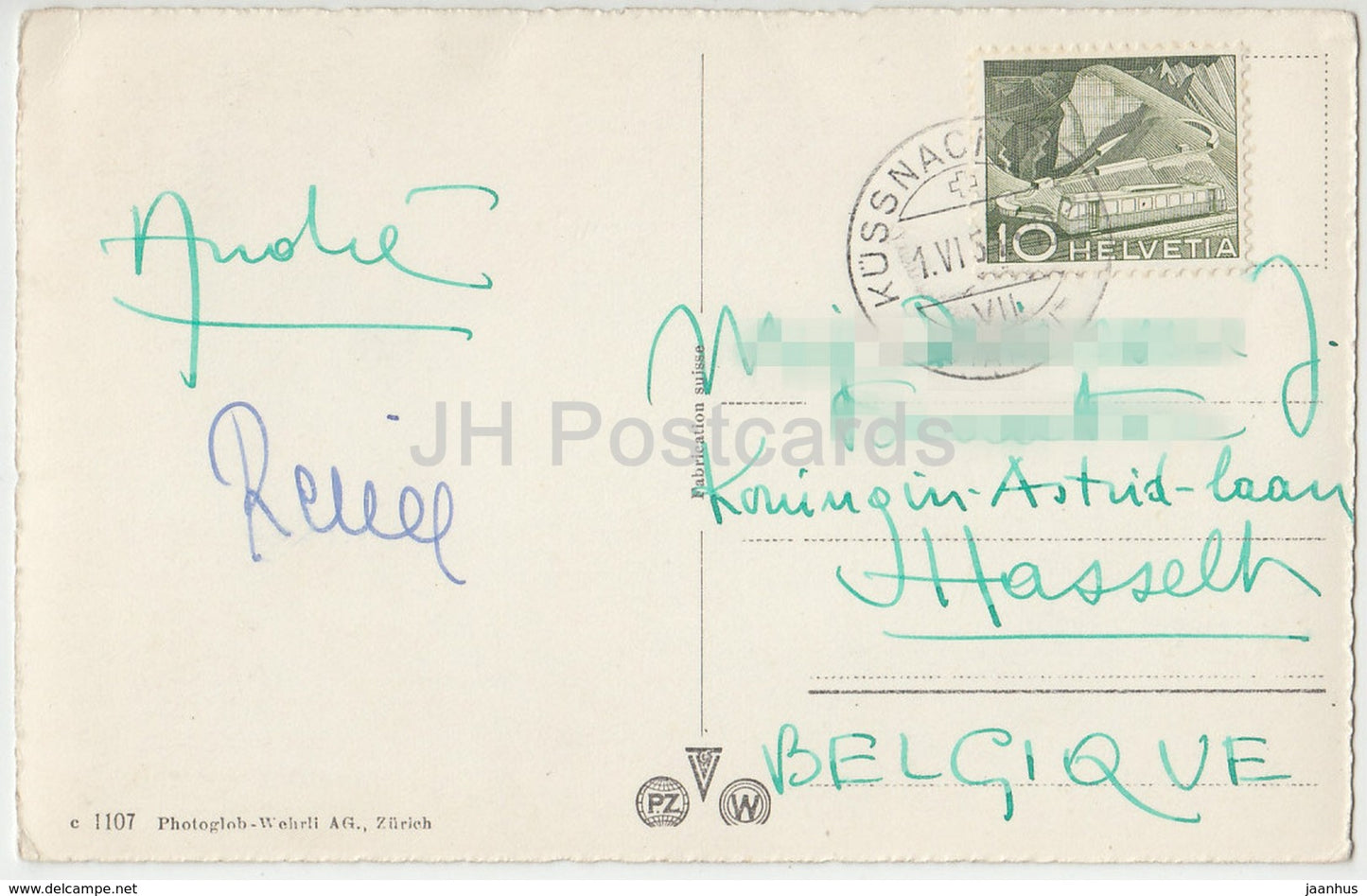 Luzern - Lucerne - Spreuerbrucke - 1107 - Switzerland - 1950s - used