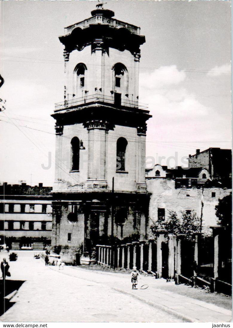 Przemysl - Wieza zegarowa z XVIII - clock tower - old postcard - Poland - unused - JH Postcards