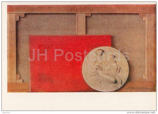 painting by A. Mordvinov - Subframe folder and gypsum bas-relief , 1857 - Russian art - Russia USSR - 1981 - unused - JH Postcards