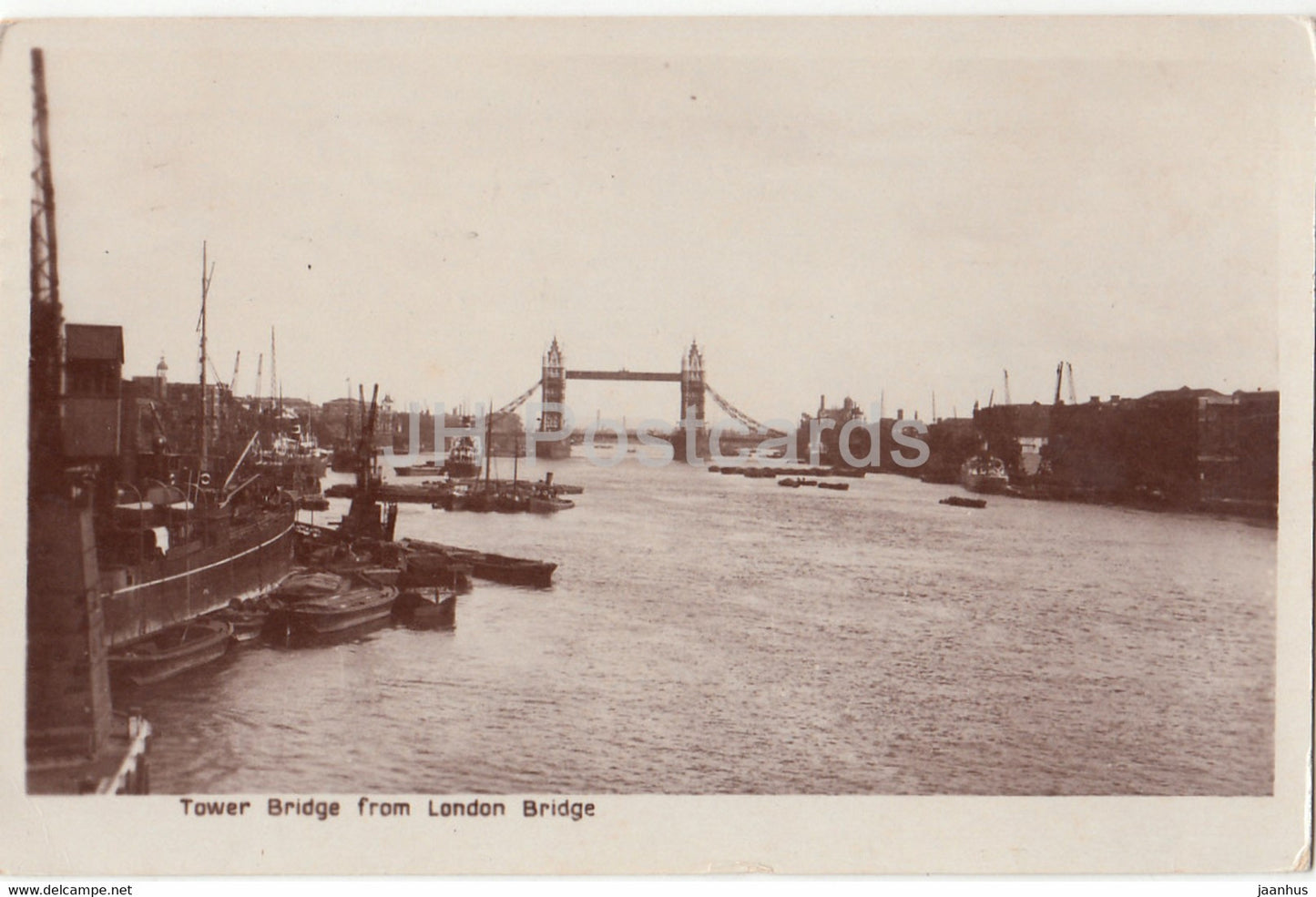 London - Tower Bridge from London bridge - old postcard - 1931 - England - United Kingdom - used - JH Postcards