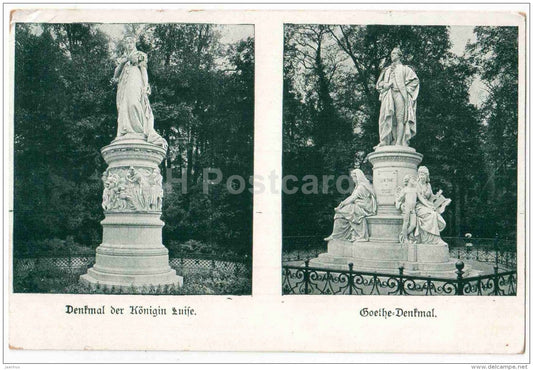 Denkmal der Königin Luise - Goethe Denkmal - Berlin - Germany - old postcard - unused - JH Postcards