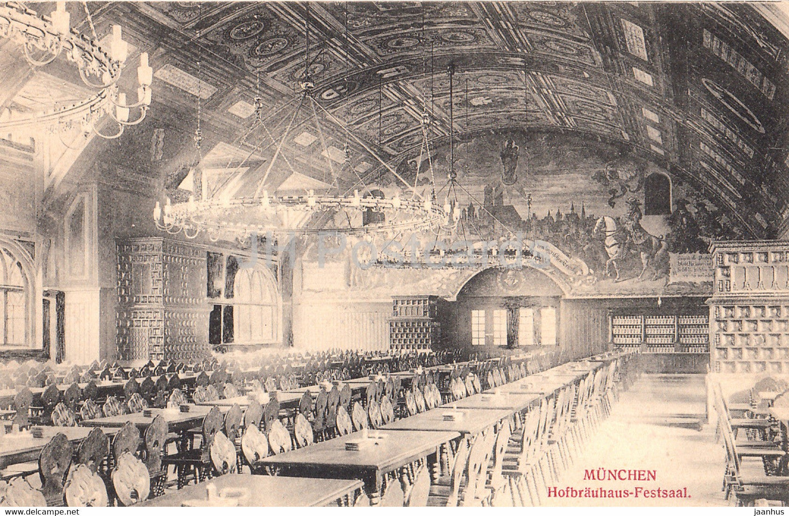 Munchen - Hofbrauhaus Festsaal - Munich - old postcard - Germany - unused - JH Postcards