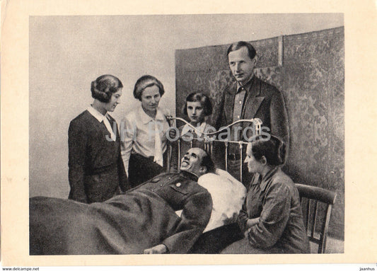 Soviet writer Nikolai Ostrovsky - with relatives , 1935 - 1960 - Russia USSR - unused - JH Postcards