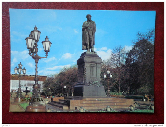 monument to Pushkin - Moscow - 1985 - Russia USSR - unused - JH Postcards