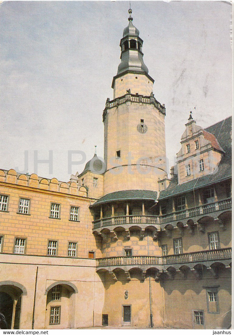 Olesnica - castle - 1989 - Poland - used - JH Postcards