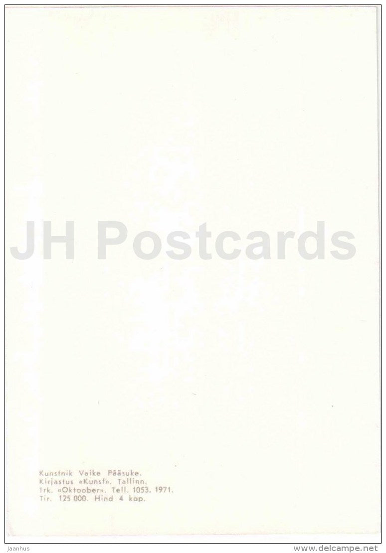 New Year Greeting Card by Vaike Pääsuke - 1971 - Estonia USSR - unused - JH Postcards