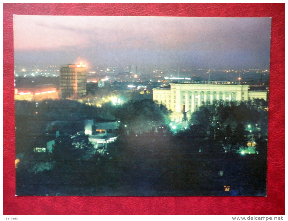 evening city - Almaty - Alma-Ata - 1983 - Kazakhstan USSR - unused - JH Postcards