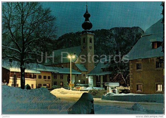 Inzell , Obb. Dorfplatz bei Nacht - Germany - 1976 gelaufen - JH Postcards