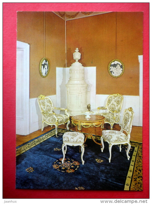 Room with Rococco furniture and Baroque reliefs - Cervená Lhota Castle - Czech Republic - Czechoslovakia - unused - JH Postcards