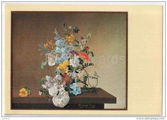 painting by Chemodov - Vase of Flowers - russian art - unused - JH Postcards