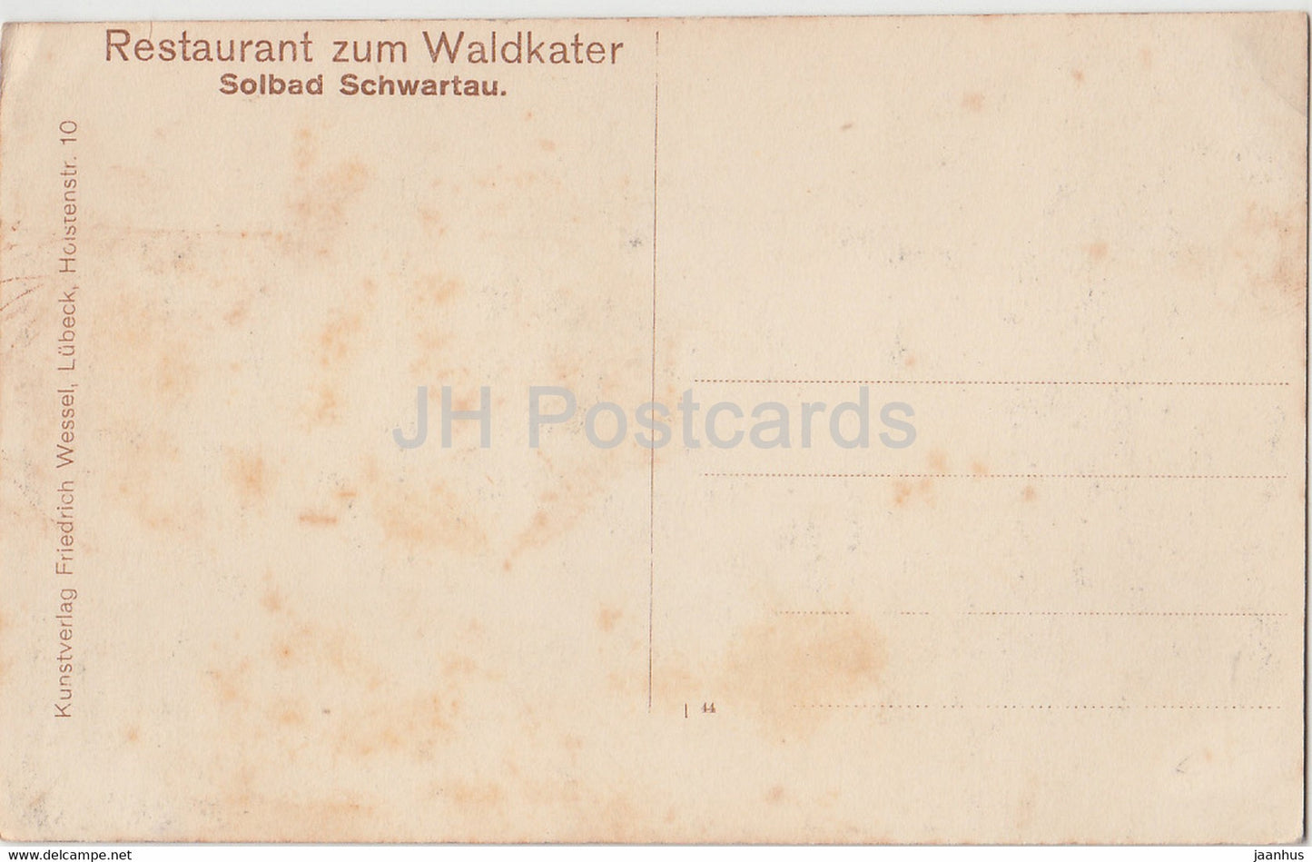 Solbad Schwartau - Restaurant zum Waldkater - alte Postkarte - Deutschland - unbenutzt