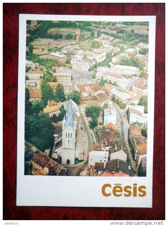 Cesis - town view - 1986 - Latvia - USSR - unused - JH Postcards