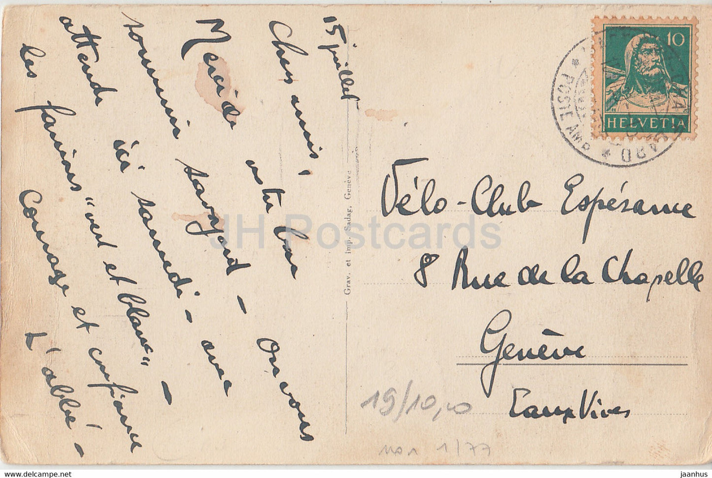 Geneva - Geneve - St Joseph des Monts - Salvan - Colonies de vacances de St Joseph - old postcard - Switzerland - used