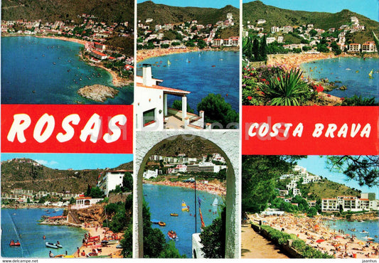 Costa Brava - Rosas - Canayelles Petites - Varias Vistas - multiview - Spain - used - JH Postcards