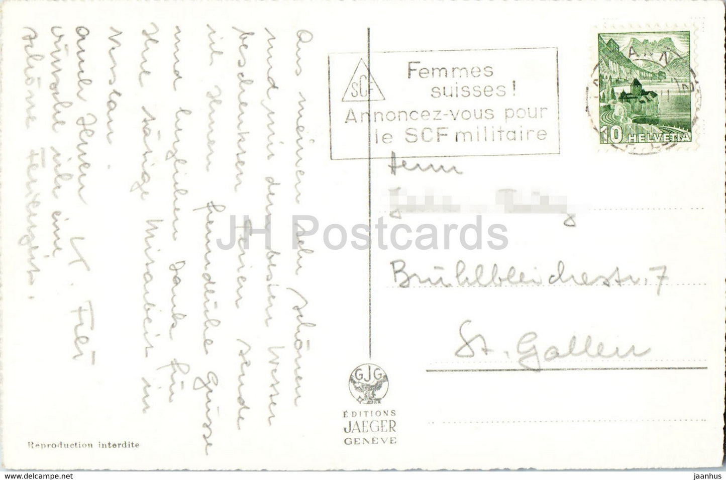 Neuchatel - Vue generale et les Alpes - 7625 - alte Postkarte - Schweiz - gebraucht