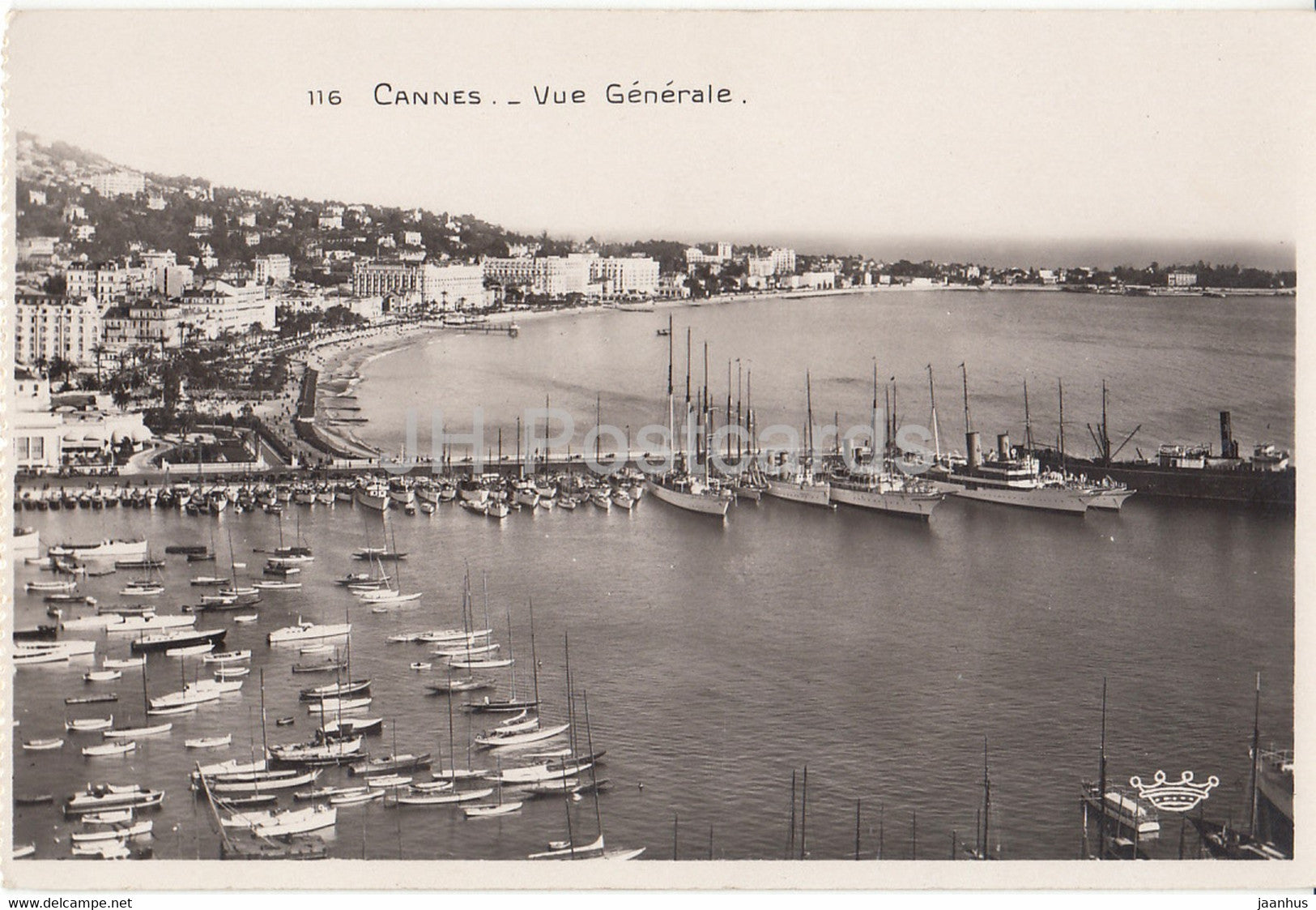 Cannes - Vue Generale - port - ship - boat - 116 - 1931 - France - used - JH Postcards