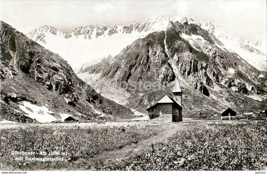 Goschener-Alp 1800 m mit Dammagletscher - 705 - old postcard - Switzerland - unused - JH Postcards