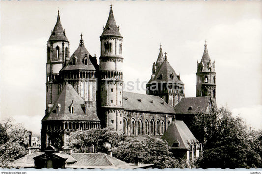 Dom zum Worms am Rhein - cathedral - old postcard - Germany - unused - JH Postcards