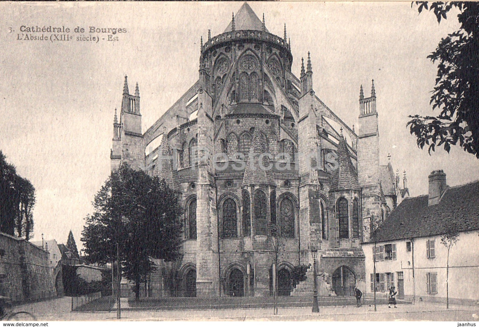 Cathedrale de Bourges - L'Abside - cathedral - 3 - old postcard - France - unused - JH Postcards