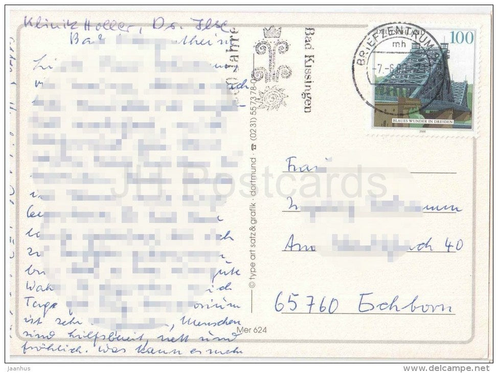 Grüsse  aus Bad Mergentheim - Mer 624 - Germany - 2000 gelaufen - JH Postcards